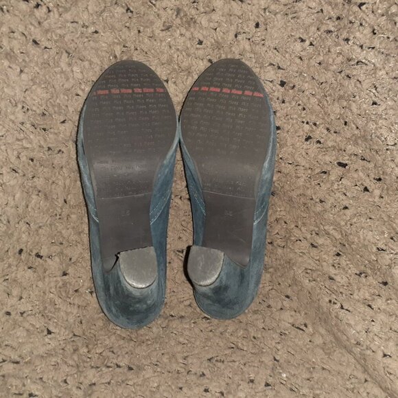 MIZ MOOZ-Vance-Oxford Brogue Heels-Victorian/Steampunk-Blue Gray Suede-Sz 6.5-EX - Picture 7 of 7